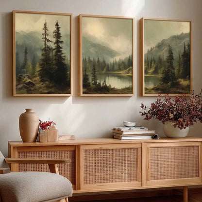 Big Aesthetic Mountains View Wall Art Paintings | Lake View Framed Painting | Nature Art Vastu Frames for Living Room Bedroom Wall Decor