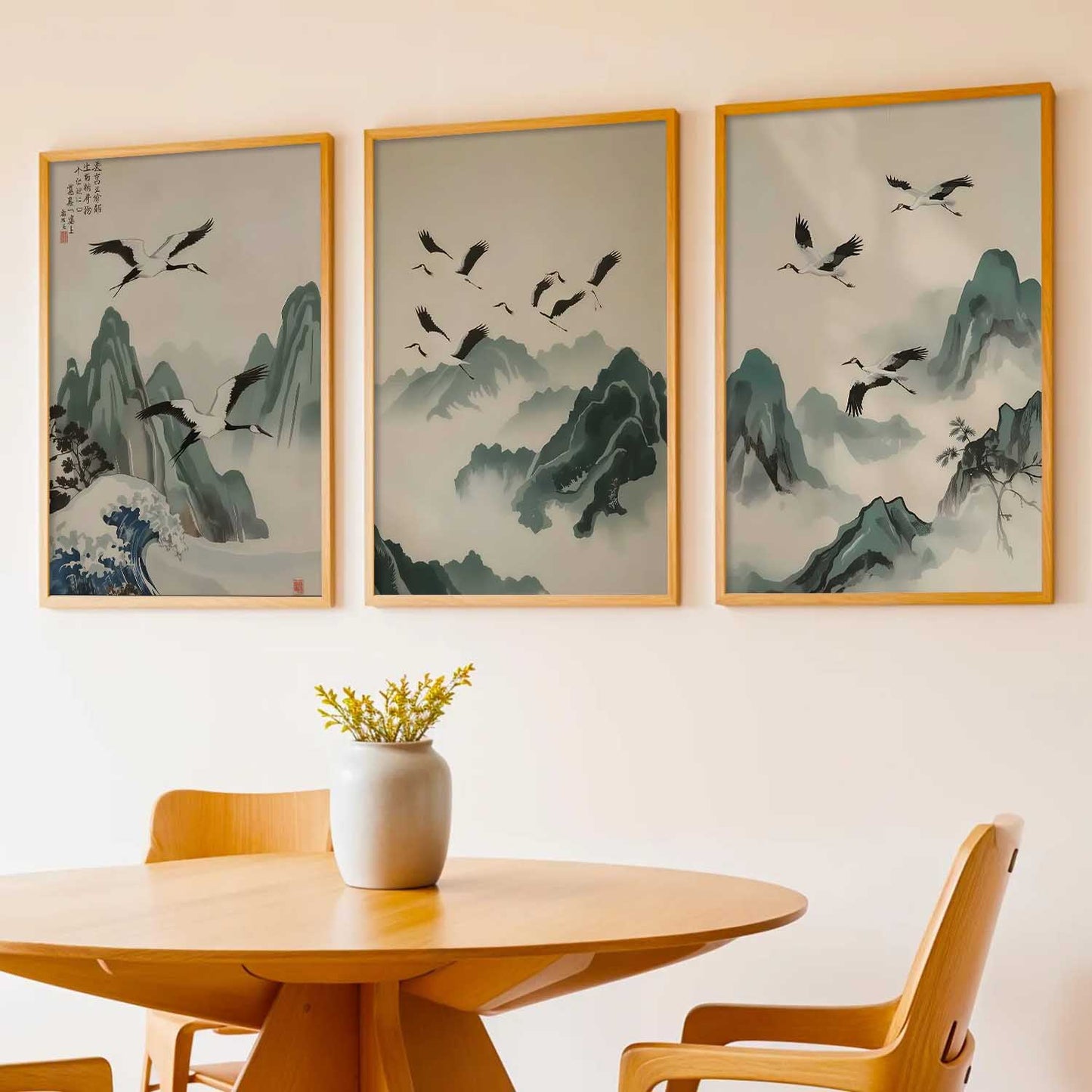 Japanese Nature Art View Framed Poster | Big Aesthetic Nature Art Wall Framed Posters for Living Room Bedroom Wall Decor