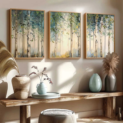 Abstract Nature Art Framed Paintings | Big Aesthetic Forest View Painting | Vastu Frames for Bedroom Living Room Wall Decor