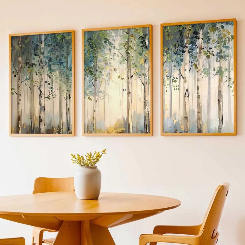 Abstract Nature Art Framed Paintings | Big Aesthetic Forest View Painting | Vastu Frames for Bedroom Living Room Wall Decor