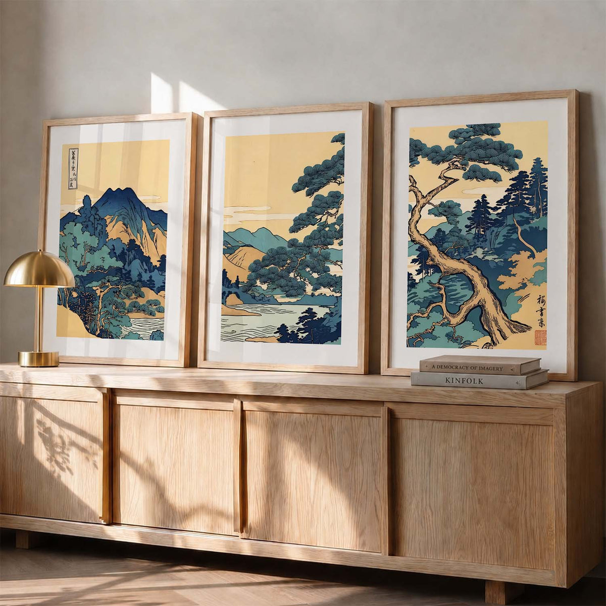 Japanese Nature Art View Framed Poster | Big Aesthetic Nature Art Wall Framed Posters for Living Room Bedroom Wall Decor
