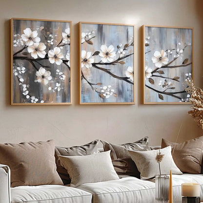 Abstract Floral Art Framed Painting | Big Aesthetic Flowers Vastu Framed Paintings for Living Room Bedroom Wall Decor