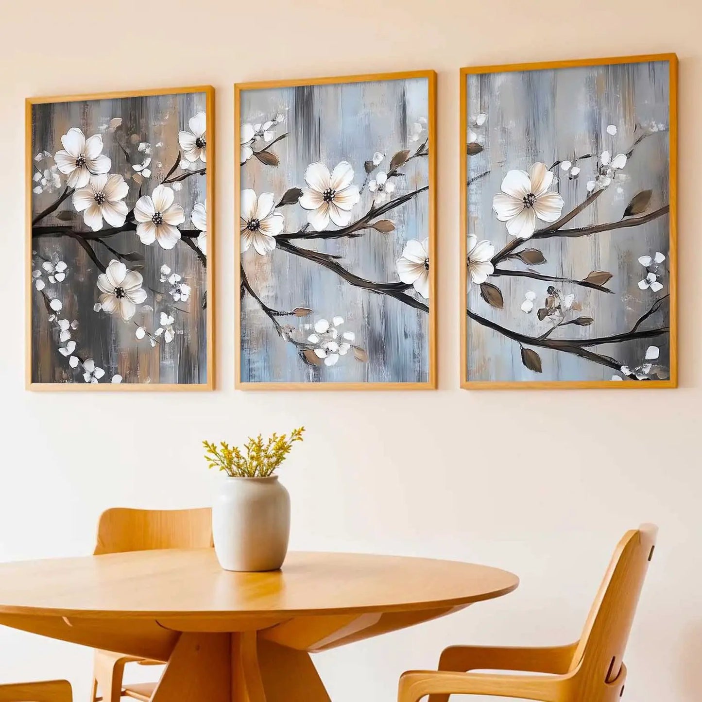 Abstract Floral Art Framed Painting | Big Aesthetic Flowers Vastu Framed Paintings for Living Room Bedroom Wall Decor