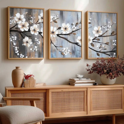 Abstract Floral Art Framed Painting | Big Aesthetic Flowers Vastu Framed Paintings for Living Room Bedroom Wall Decor