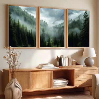 Mountain View Framed Painting | Big Aesthetic Nature Inspired Framed Paintings for Living Room Bedroom Wall Decor