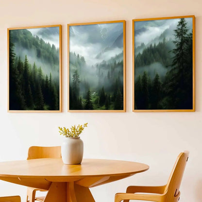 Mountain View Framed Painting | Big Aesthetic Nature Inspired Framed Paintings for Living Room Bedroom Wall Decor