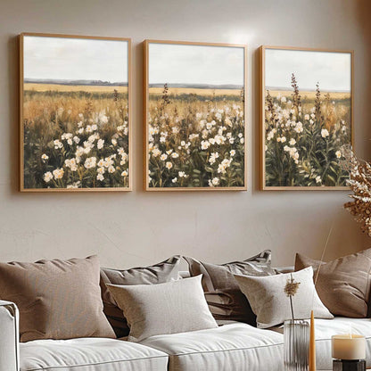 Big Aesthetic Landscape View Wall Art Paintings | Flowers Landscape Framed Painting | Vastu Frames for Living Room Bedroom Wall Decor