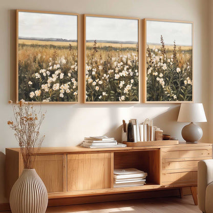 Big Aesthetic Landscape View Wall Art Paintings | Flowers Landscape Framed Painting | Vastu Frames for Living Room Bedroom Wall Decor