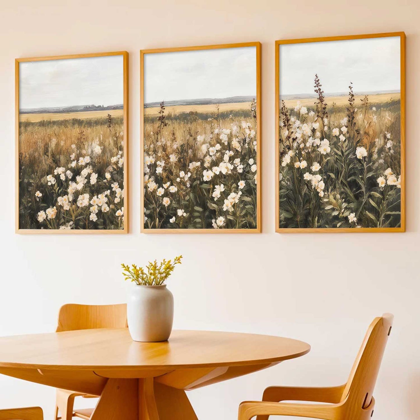 Big Aesthetic Landscape View Wall Art Paintings | Flowers Landscape Framed Painting | Vastu Frames for Living Room Bedroom Wall Decor