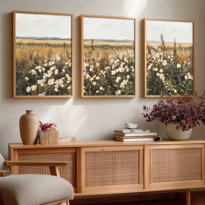 Big Aesthetic Landscape View Wall Art Paintings | Flowers Landscape Framed Painting | Vastu Frames for Living Room Bedroom Wall Decor
