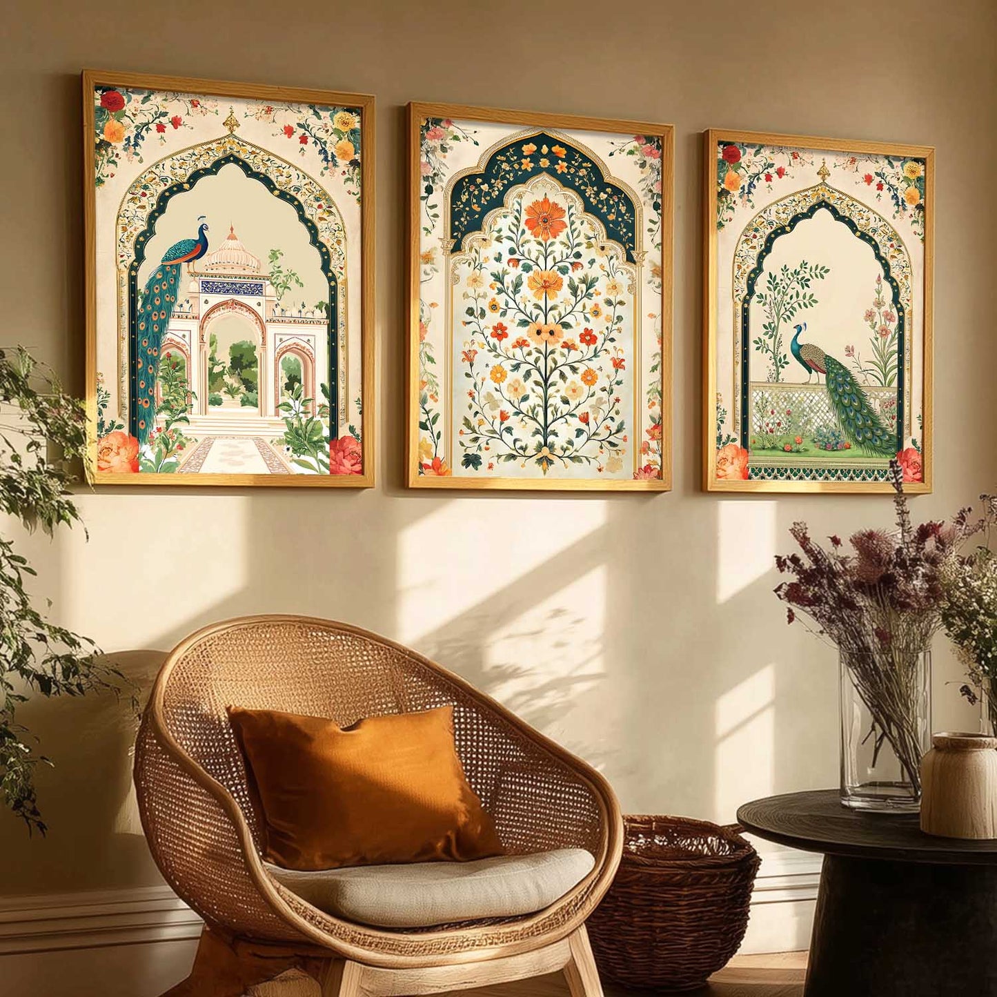 kotart Traditional wall Art Paintings with Frame for Home Decor - Framed Wall Painting for Living Room Bedroom Office Room Decor