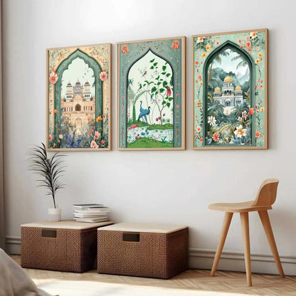 kotart Traditional wall Art Paintings with Frame for Home Decor - Framed Wall Painting for Living Room Bedroom Office Room Decor