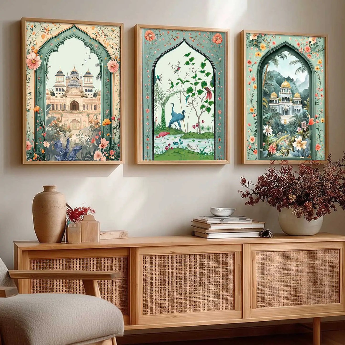 kotart Traditional wall Art Paintings with Frame for Home Decor - Framed Wall Painting for Living Room Bedroom Office Room Decor