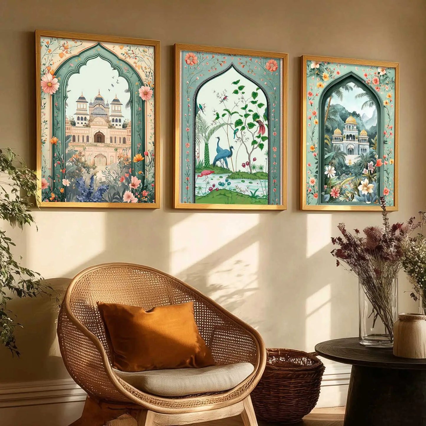kotart Traditional wall Art Paintings with Frame for Home Decor - Framed Wall Painting for Living Room Bedroom Office Room Decor