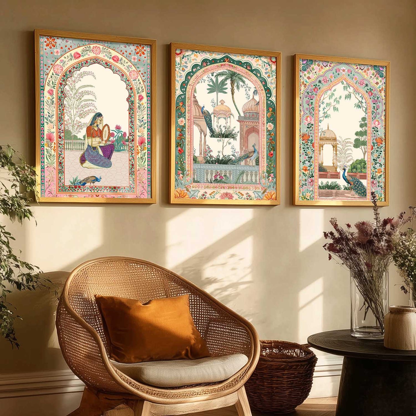 kotart Traditional wall Art Paintings with Frame for Home Decor - Framed Wall Painting for Living Room Bedroom Office Room Decor