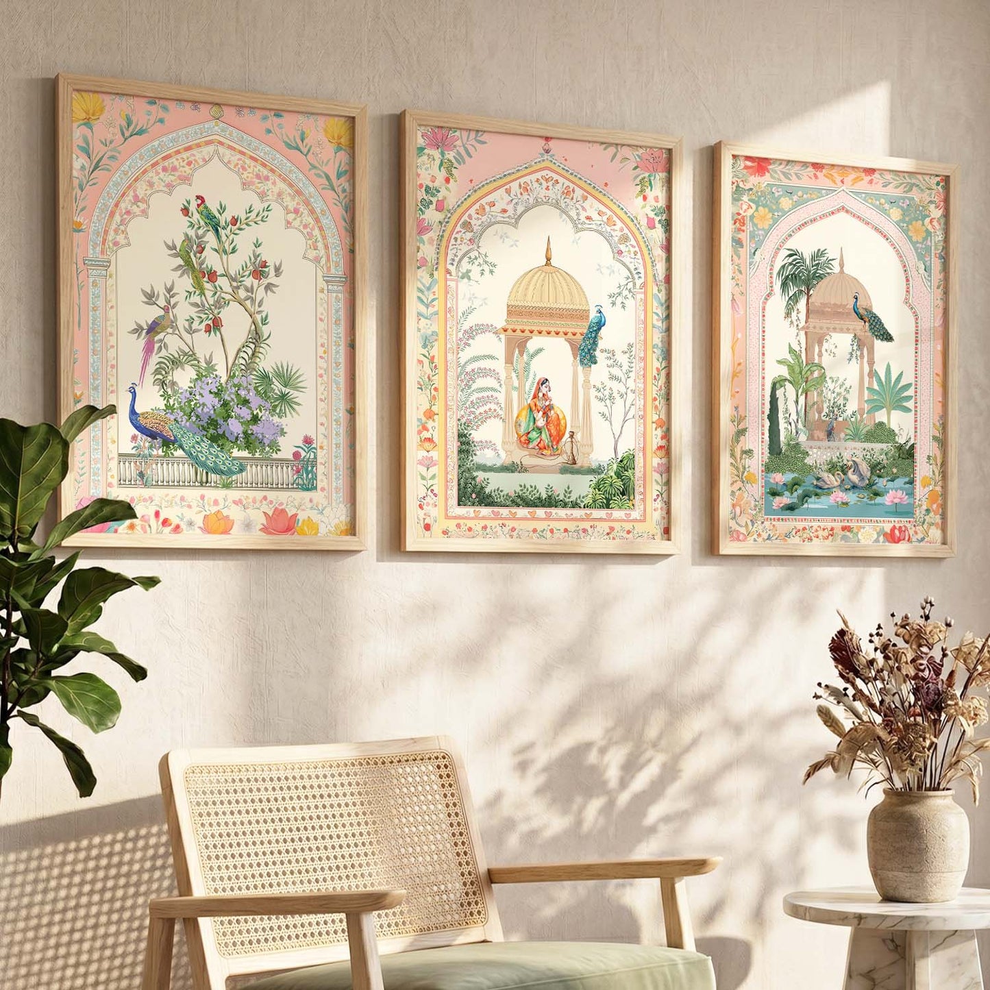 kotart Traditional wall Art Paintings with Frame for Home Decor - Framed Wall Painting for Living Room Bedroom Office Room Decor