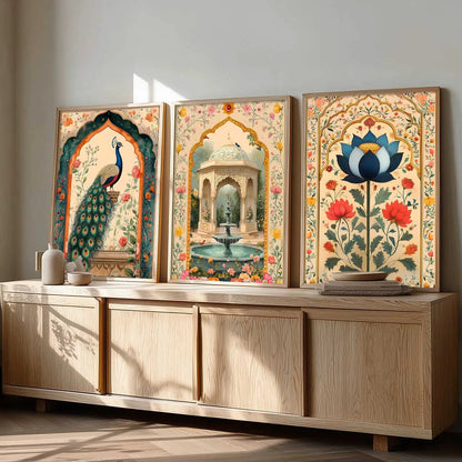 Kotart Traditional Indian Wall Art Paintings for Living Room | Wall Poster With frames | Paintings For Home Decoration | Framed Wall Painting for Home Room Bedroom Office Wall Décor