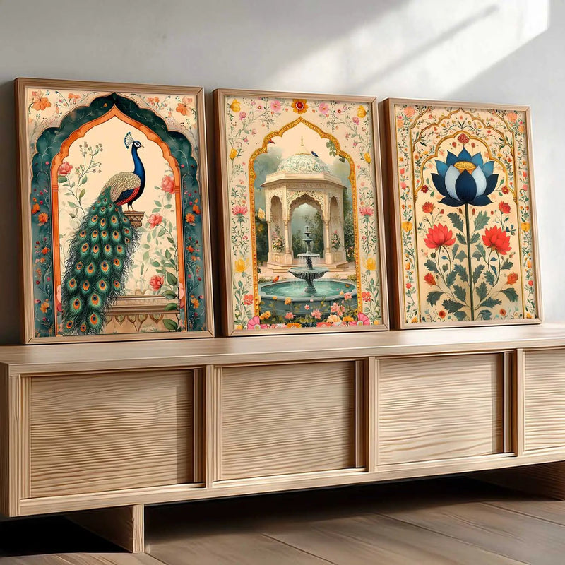Kotart Traditional Indian Wall Art Paintings for Living Room | Wall Poster With frames | Paintings For Home Decoration | Framed Wall Painting for Home Room Bedroom Office Wall Décor