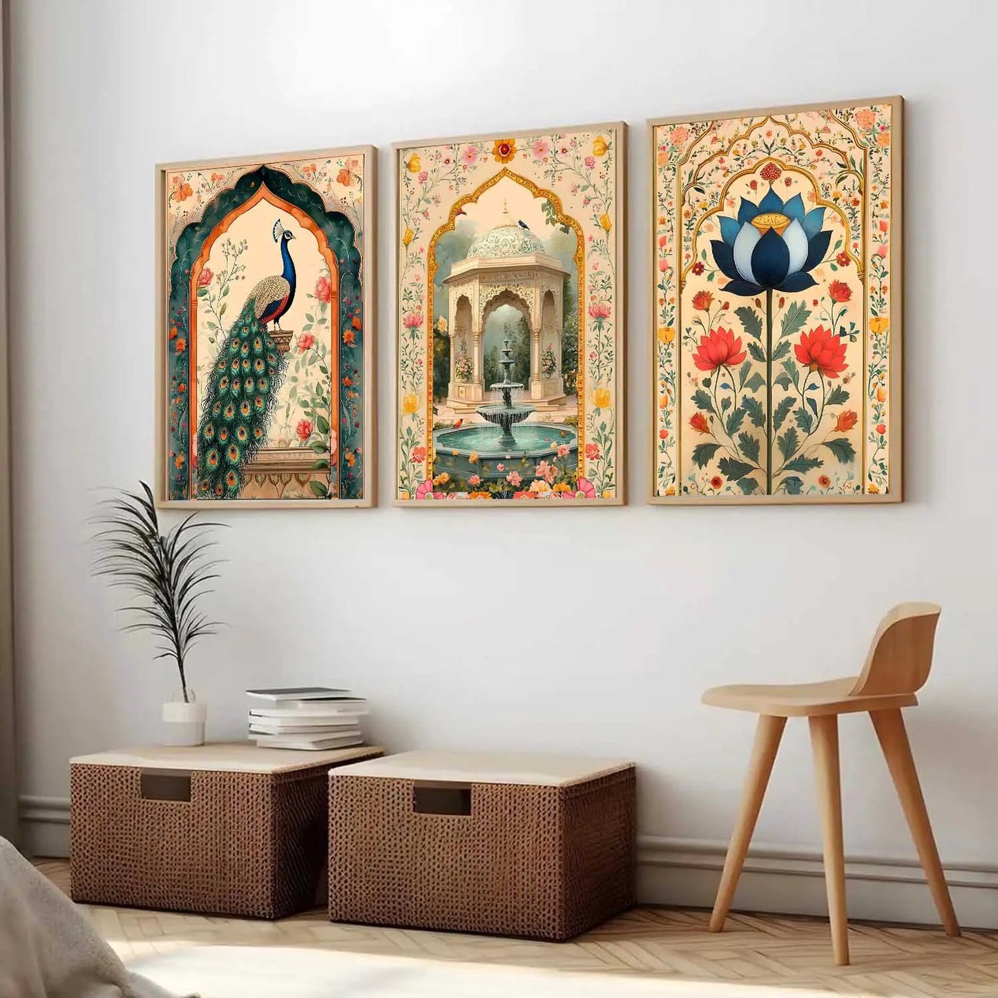 Kotart Traditional Indian Wall Art Paintings for Living Room | Wall Poster With frames | Paintings For Home Decoration | Framed Wall Painting for Home Room Bedroom Office Wall Décor