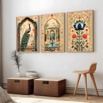 Kotart Traditional Indian Wall Art Paintings for Living Room | Wall Poster With frames | Paintings For Home Decoration | Framed Wall Painting for Home Room Bedroom Office Wall Décor