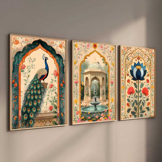 Kotart Traditional Indian Wall Art Paintings for Living Room | Wall Poster With frames | Paintings For Home Decoration | Framed Wall Painting for Home Room Bedroom Office Wall Décor