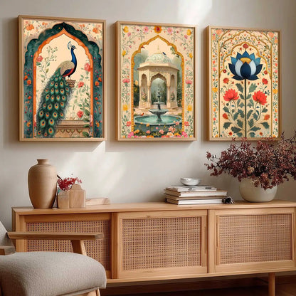 Kotart Traditional Indian Wall Art Paintings for Living Room | Wall Poster With frames | Paintings For Home Decoration | Framed Wall Painting for Home Room Bedroom Office Wall Décor