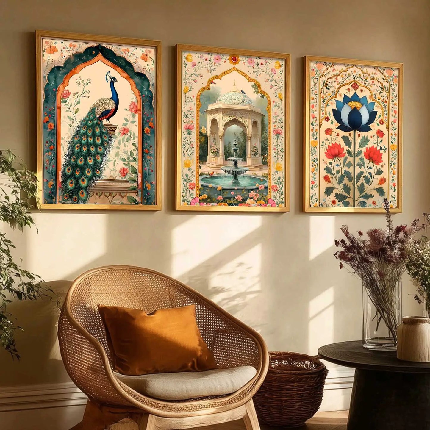Kotart Traditional Indian Wall Art Paintings for Living Room | Wall Poster With frames | Paintings For Home Decoration | Framed Wall Painting for Home Room Bedroom Office Wall Décor