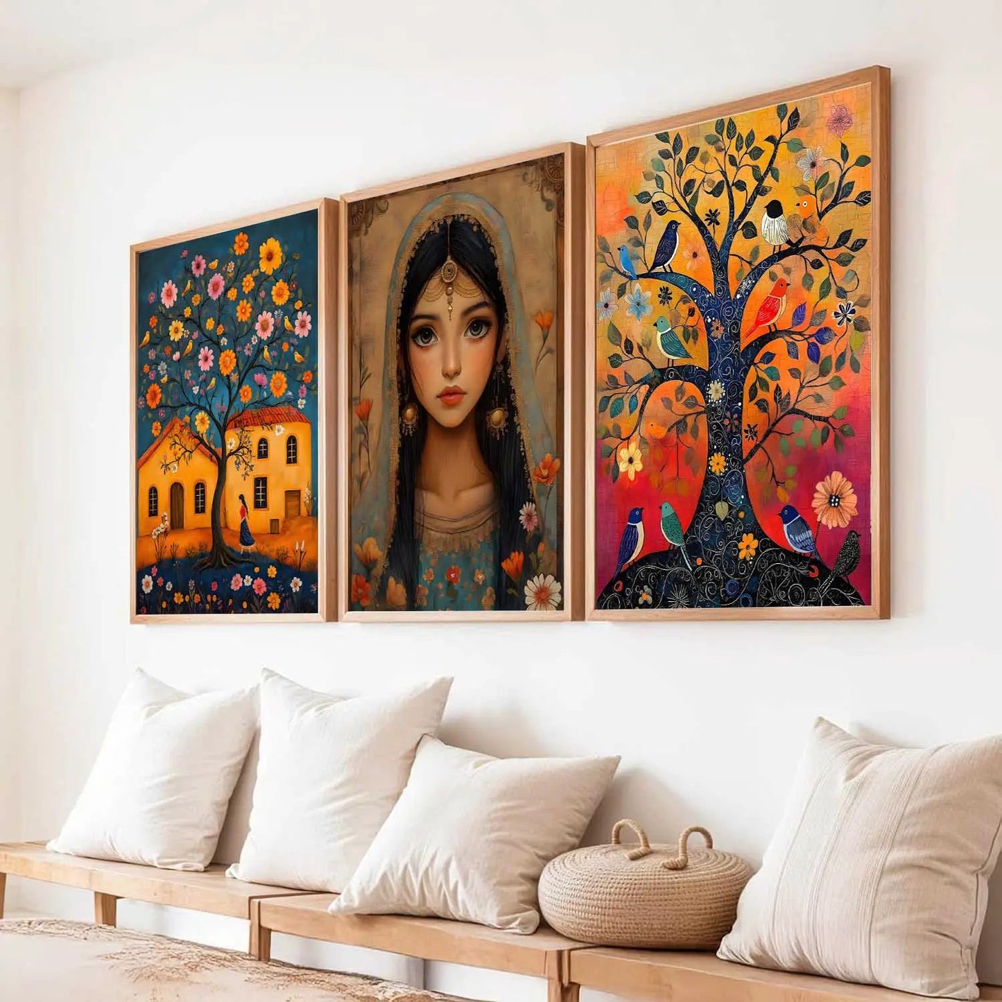 Kotart Traditional Indian Wall Art Paintings for Living Room - Wall Poster With frames