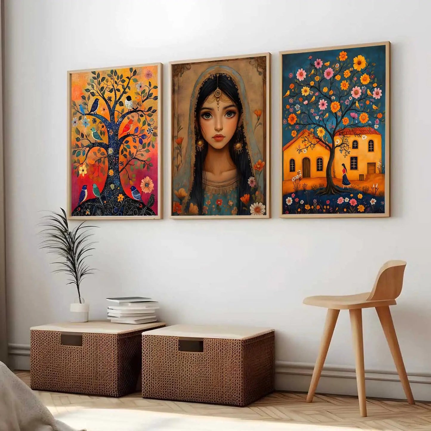 Kotart Traditional Indian Wall Art Paintings for Living Room - Wall Poster With frames