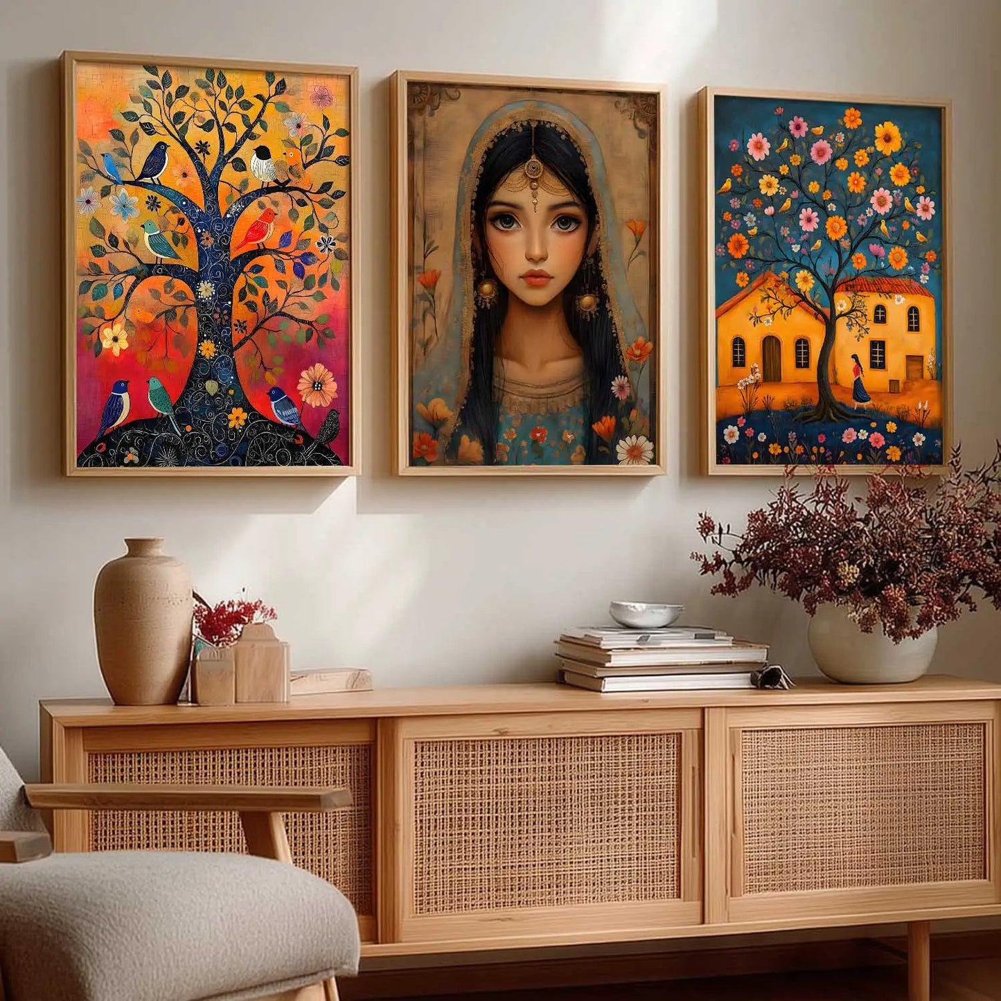 Kotart Traditional Indian Wall Art Paintings for Living Room - Wall Poster With frames