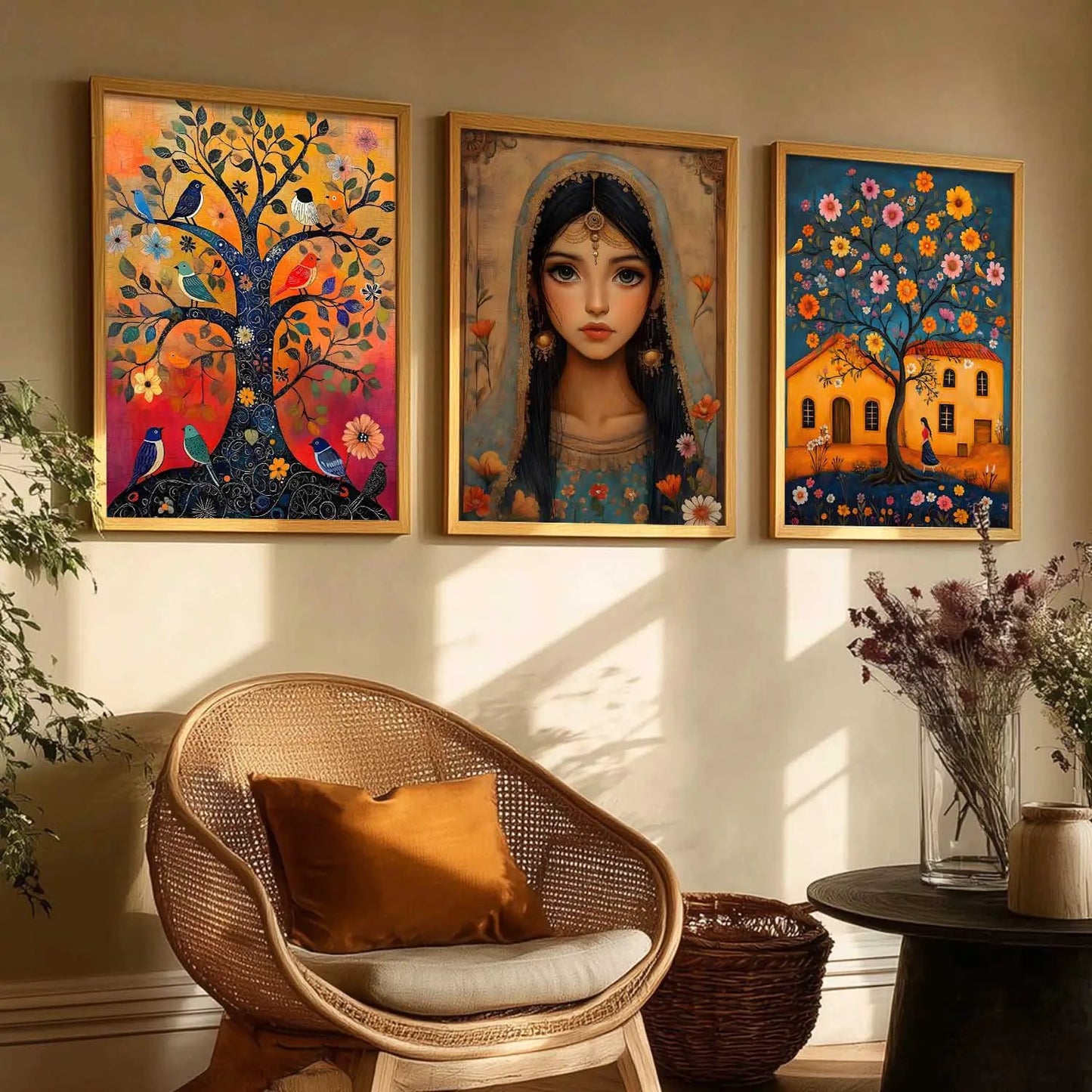 Kotart Traditional Indian Wall Art Paintings for Living Room - Wall Poster With frames