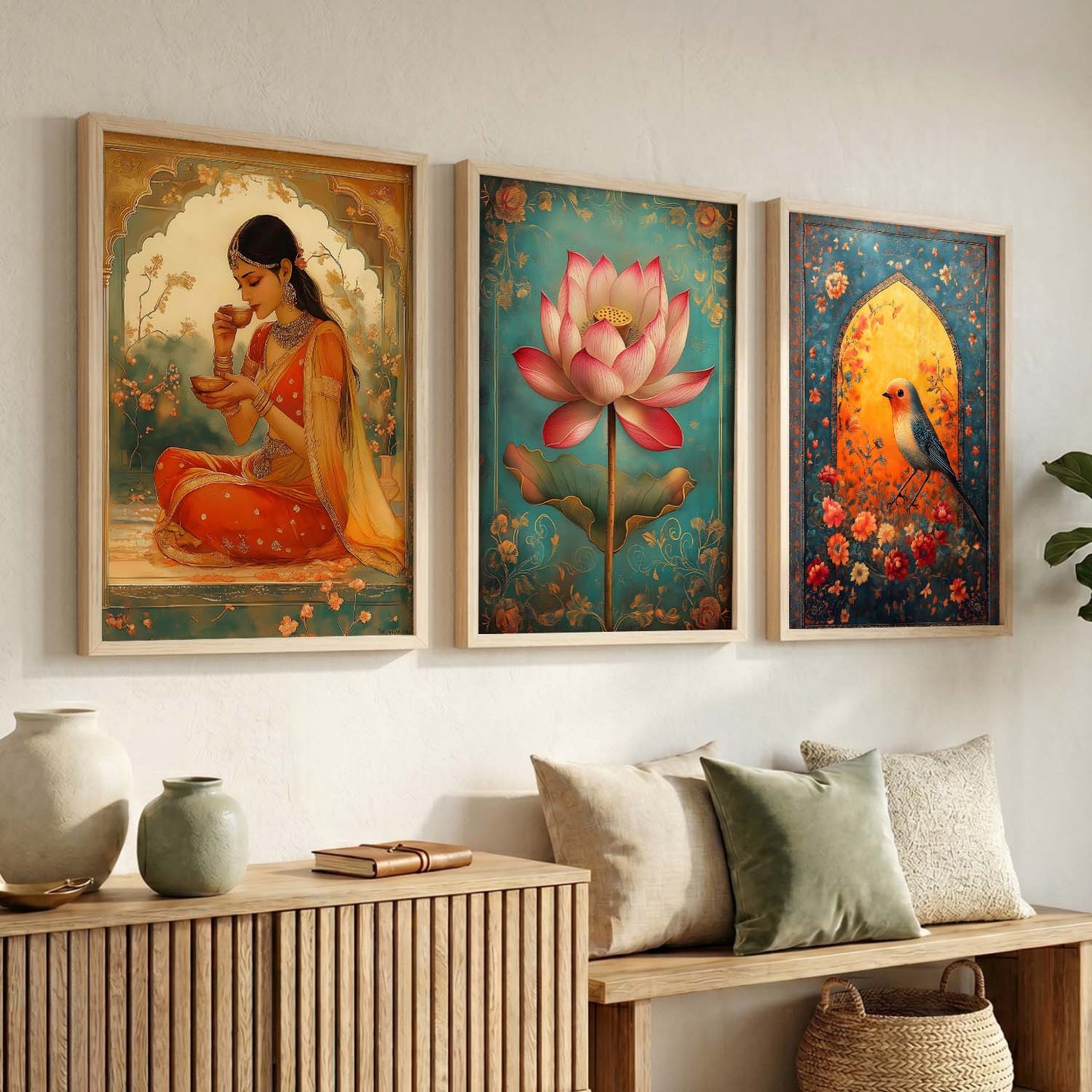Kotart Traditional Indian Wall Art Paintings for Living Room - Wall Poster With frames