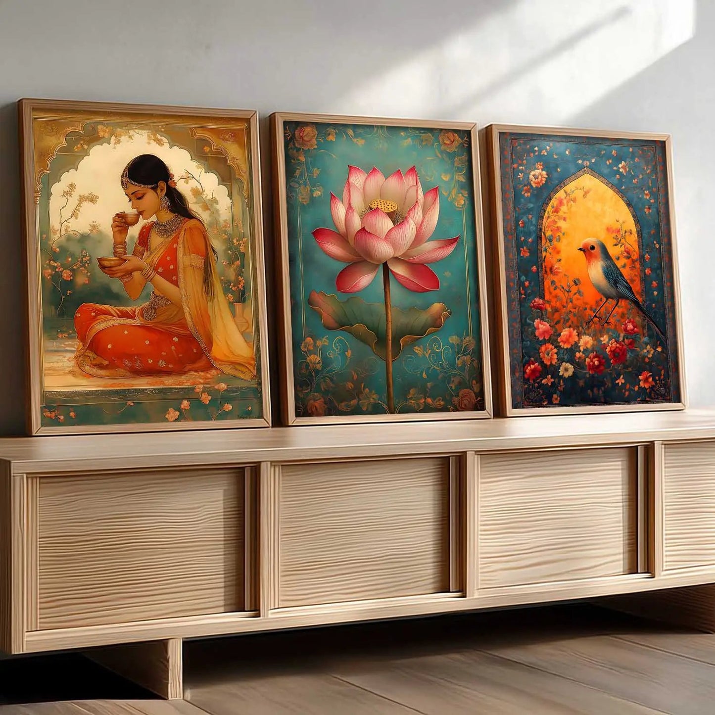 Kotart Traditional Indian Wall Art Paintings for Living Room - Wall Poster With frames