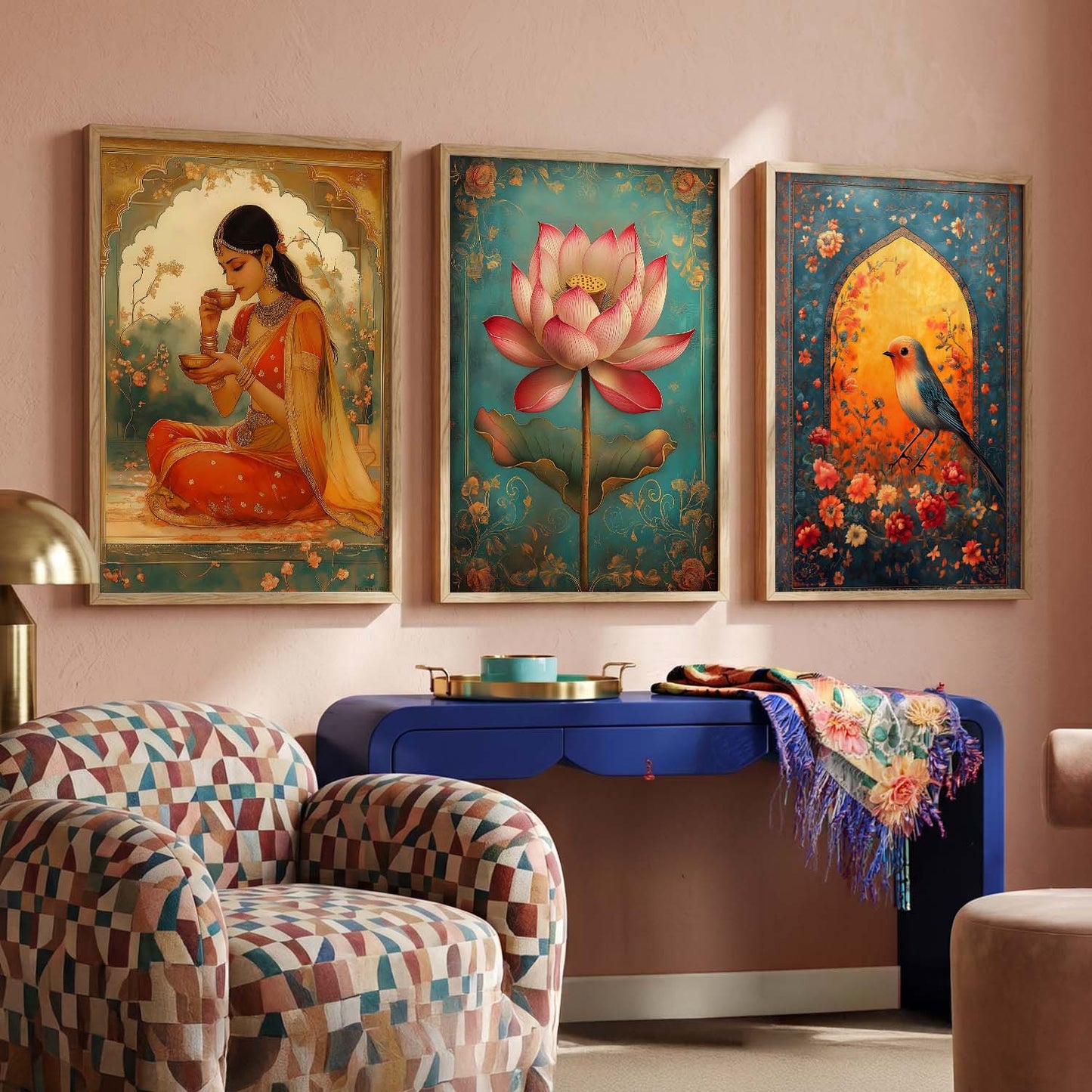 Kotart Traditional Indian Wall Art Paintings for Living Room - Wall Poster With frames