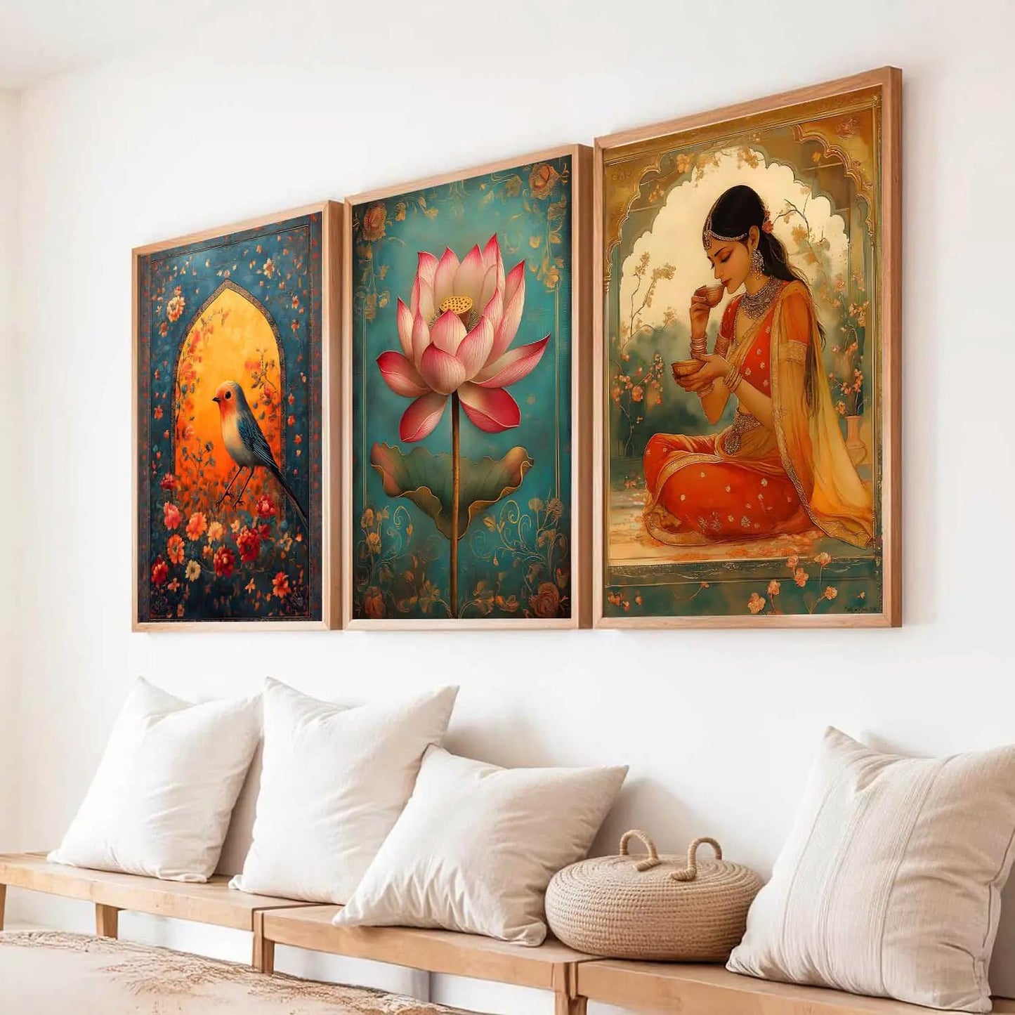 Kotart Traditional Indian Wall Art Paintings for Living Room - Wall Poster With frames