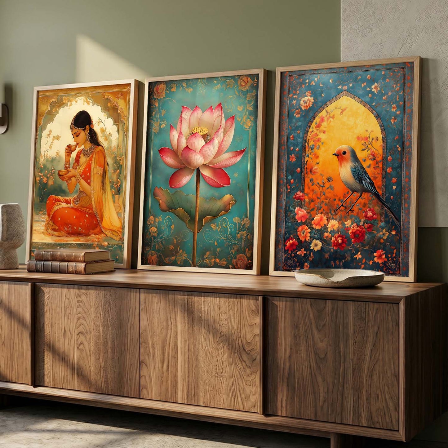Kotart Traditional Indian Wall Art Paintings for Living Room - Wall Poster With frames
