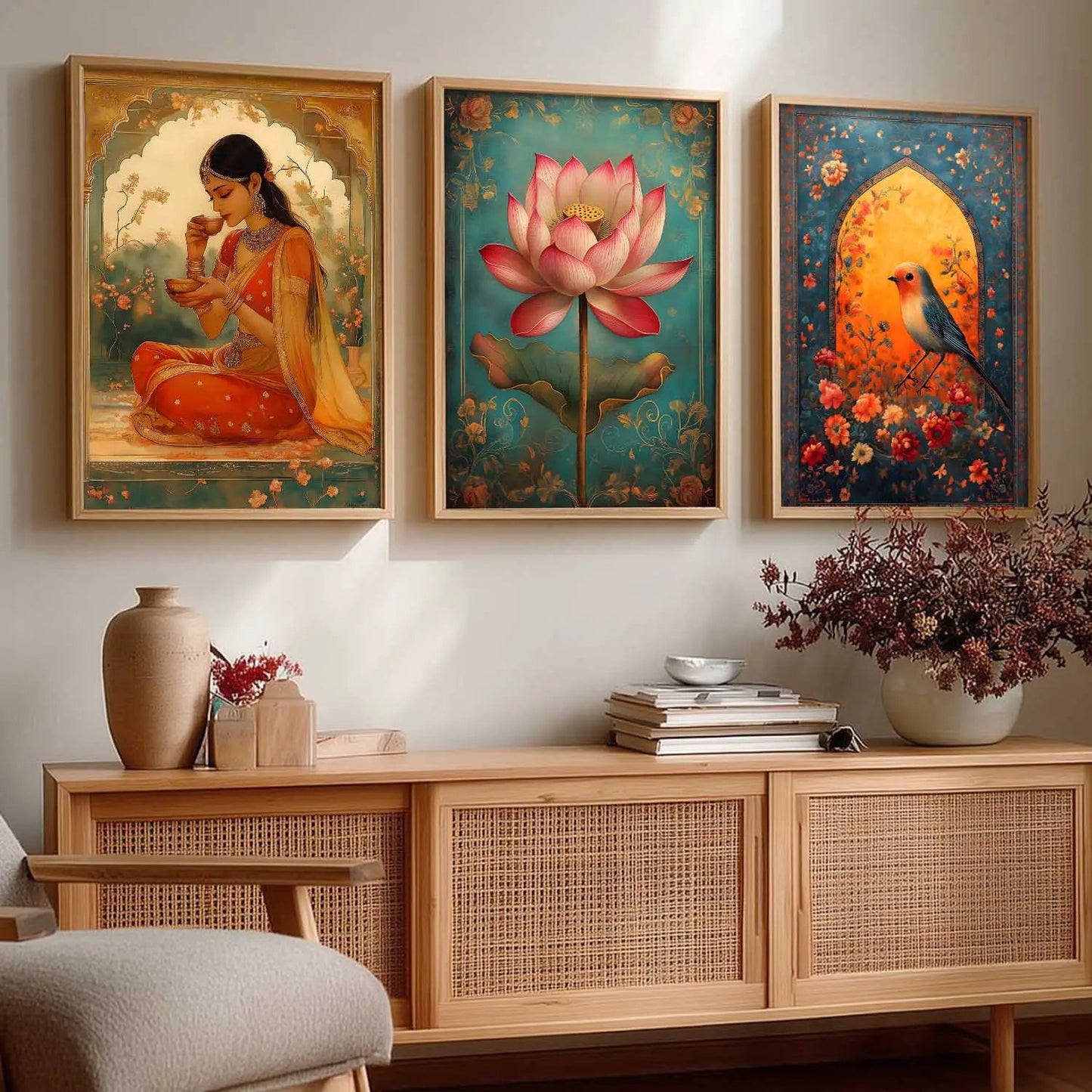 Kotart Traditional Indian Wall Art Paintings for Living Room - Wall Poster With frames