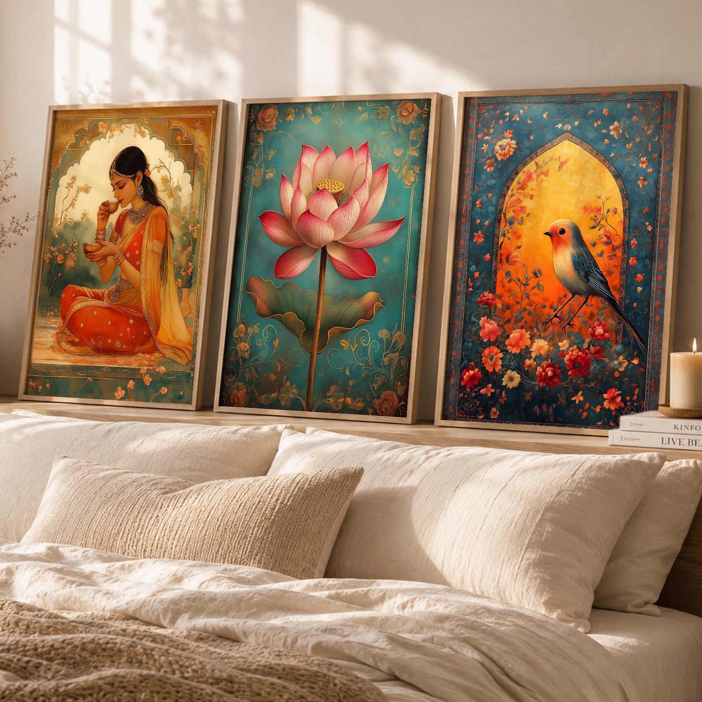 Kotart Traditional Indian Wall Art Paintings for Living Room - Wall Poster With frames