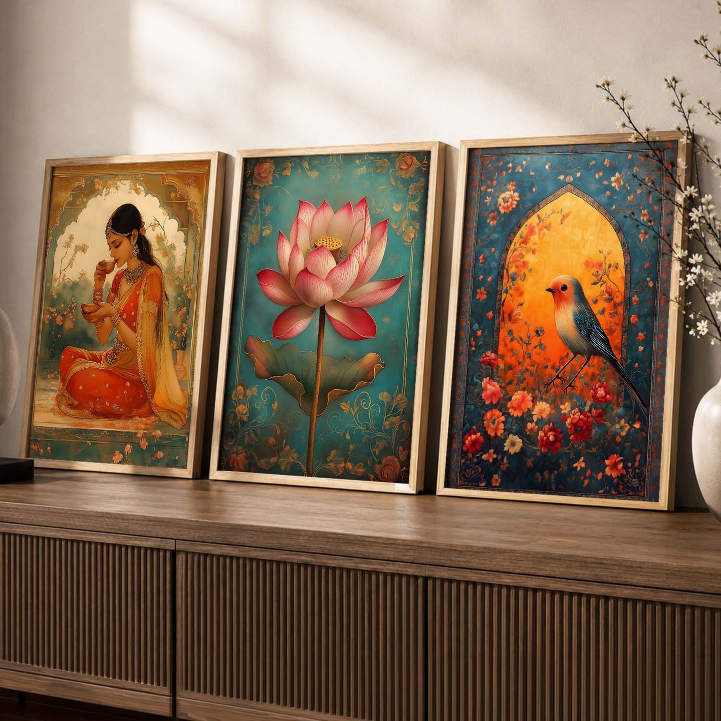 Kotart Traditional Indian Wall Art Paintings for Living Room - Wall Poster With frames