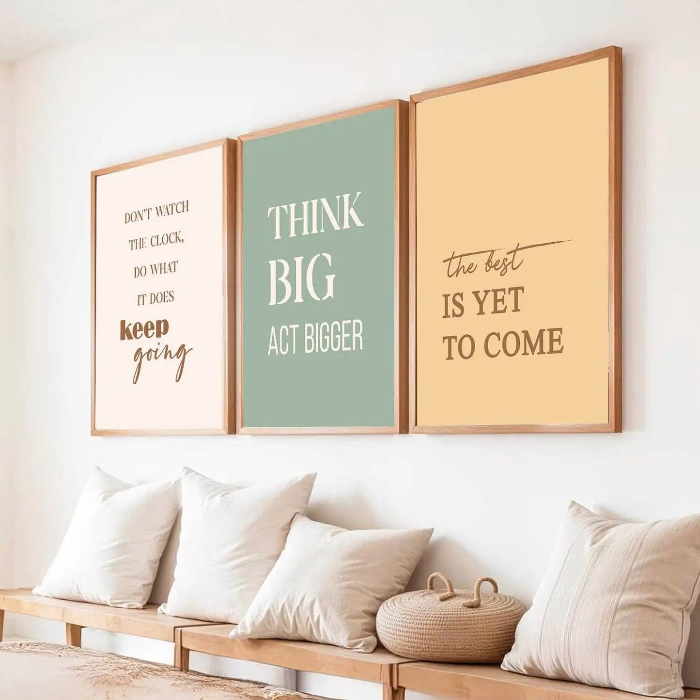 Dream Big Self Belief Modern Typography Motivational Quotes Wall Art Set of 3 Framed Prints