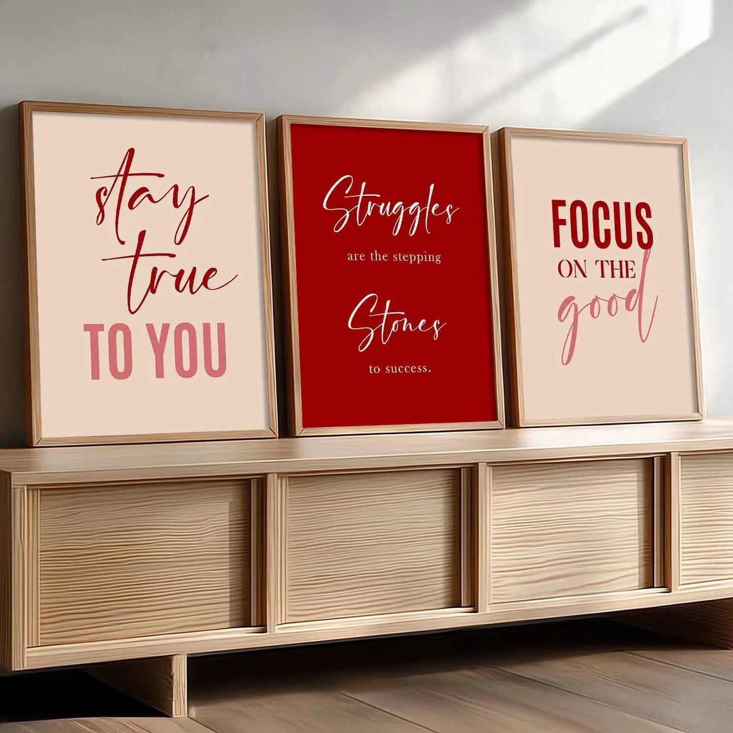 Dream Big Power Quote Modern Typography Motivational Quotes Wall Art Set of 3 Framed Prints