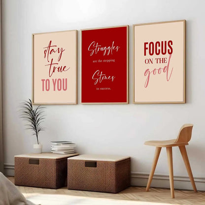 Dream Big Power Quote Modern Typography Motivational Quotes Wall Art Set of 3 Framed Prints