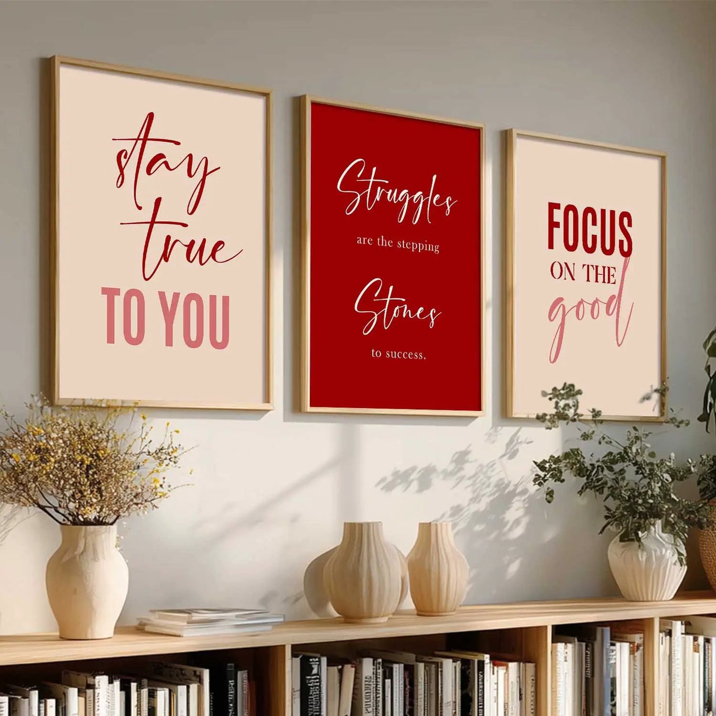 Dream Big Power Quote Modern Typography Motivational Quotes Wall Art Set of 3 Framed Prints