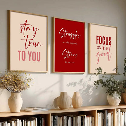 Dream Big Power Quote Modern Typography Motivational Quotes Wall Art Set of 3 Framed Prints