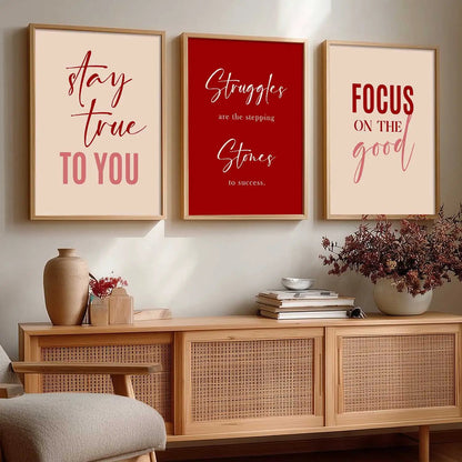Dream Big Power Quote Modern Typography Motivational Quotes Wall Art Set of 3 Framed Prints