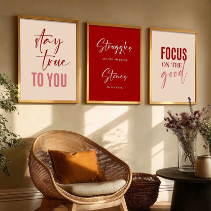 Dream Big Power Quote Modern Typography Motivational Quotes Wall Art Set of 3 Framed Prints
