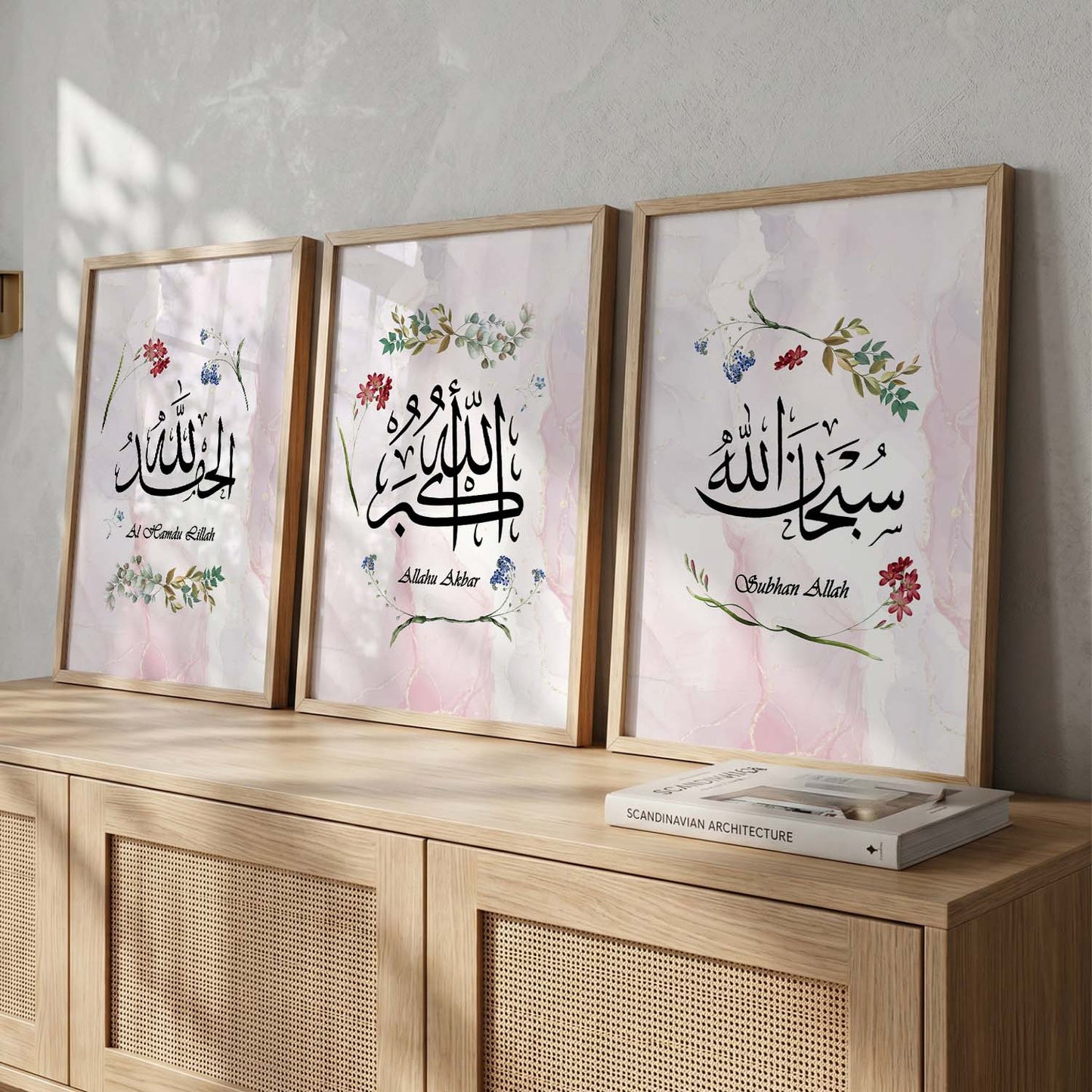 Kotart Religious Wall Prints - Modern Art Wall Prints for Living Room ( 11 inch x 14 inch, Framed ,Multicolor) Set of 3