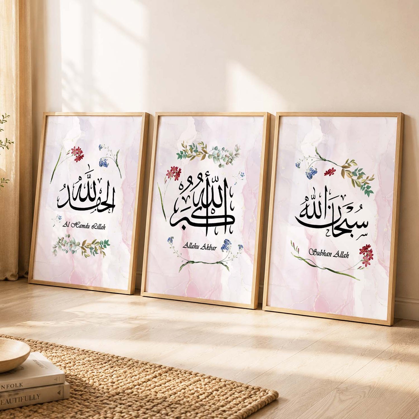 Kotart Religious Wall Prints - Modern Art Wall Prints for Living Room ( 11 inch x 14 inch, Framed ,Multicolor) Set of 3
