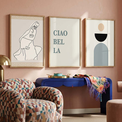 Love Boho Motivational Quotes Wall Art Set of 3 Framed Prints
