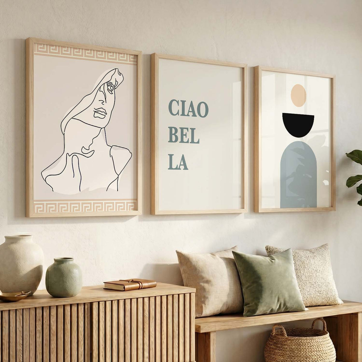 Love Boho Motivational Quotes Wall Art Set of 3 Framed Prints